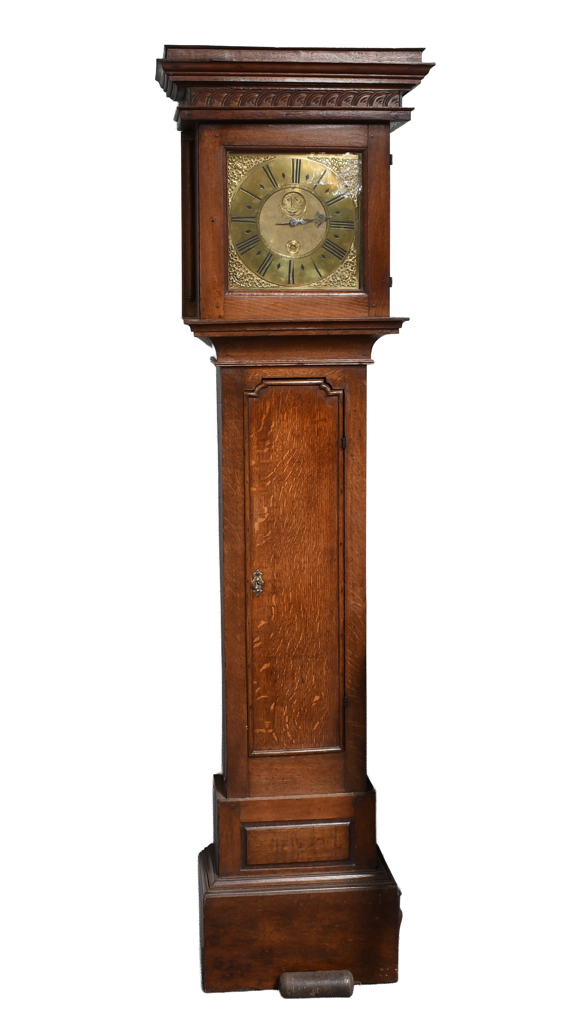 Lot 738 - An Oak Single Hand Thirty Hour Longcase