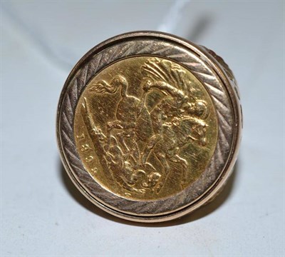 Lot 83 - Victorian full sovereign, dated 1898, in a ring stamped 375