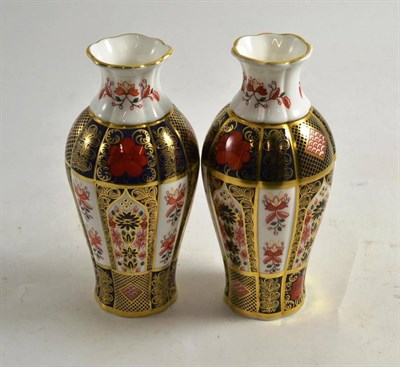 Lot 87 - A pair of Royal Crown Derby ''Old Imari'' 1128 pattern vases