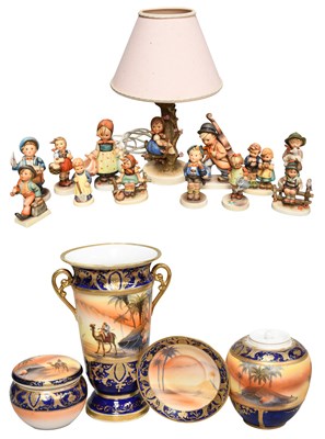 Lot 78 - Goebel Pottery Figures, by Hummel, and a lamp...