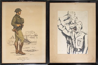 Lot 197 - A Second World War Pen and Ink Sketch for a...