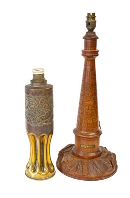 Lot 190 - A Large Table Lamp, carved as a lighthouse...