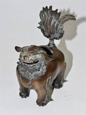 Lot 99 - A 19th century Chinese bronze censer in the form of a dog of fo
