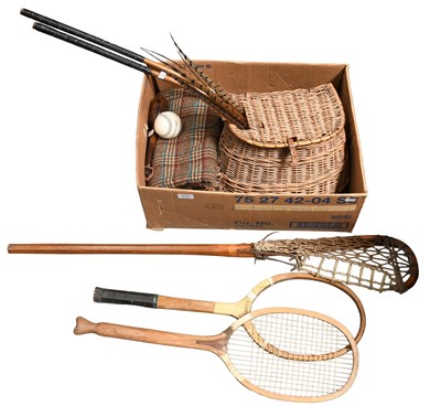 Lot 573 - Vintage Sporting Equipment, including a...