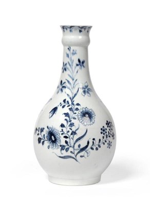 Lot 20 - A Lowestoft Porcelain Guglet, circa 1770, of pear shape with garlic neck, painted in underglaze...