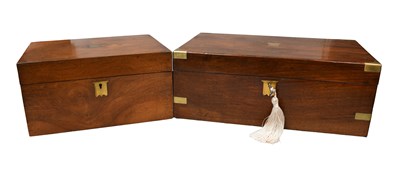 Lot 587 - Two 19th Century Mahogany Brass Bound Writing...