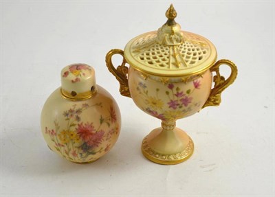 Lot 108 - Two Royal Worcester pot-pourri vases