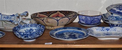 Lot 111 - Two tin glazed earthenware bowls and other decorative ceramics