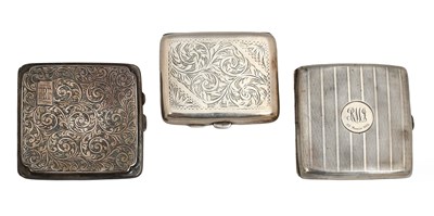 Lot 266 - Three Various Silver Cigarette-Cases, each...