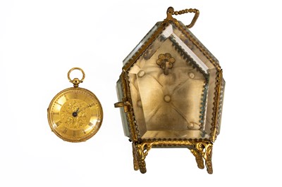 Lot 182 - A Lady's 18 Carat Gold Fob Watch, 1853, key...