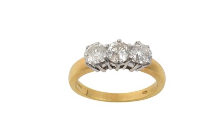 Lot 2304 - An 18 Carat Gold Diamond Three Stone Ring the...