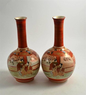 Lot 132 - A pair of Kutani vases