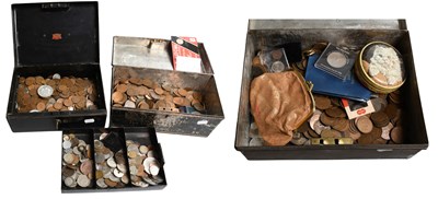 Lot 512 - Three Metal Strong Boxes of Mixed British and...