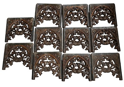 Lot 541 - A Set of Eleven Victorian Cast Iron Inserts,...