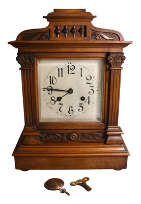 Lot 579 - A German Striking Mantel Clock, striking on a...