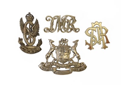 Lot 65 - Four South African Railways White Metal Cap...