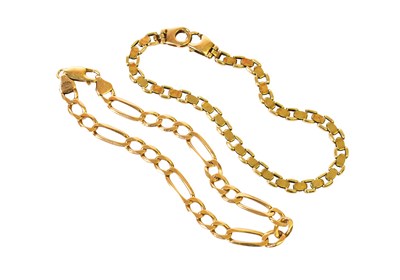 Lot 72 - A 9 Carat Gold Figaro Link Bracelet, length...