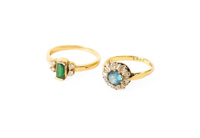 Lot 105 - An 18 Carat Gold Blue Topaz and Diamond...