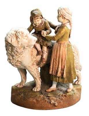Lot 588 - A Royal Dux Porcelain Figure Group, of two...