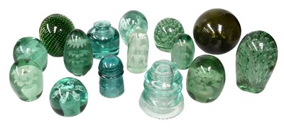 Lot 556 - A Collection of Victorian Green Glass Dump...