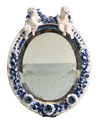 Lot 549 - A Sitzendorf Porcelain Mirror, late 19th...