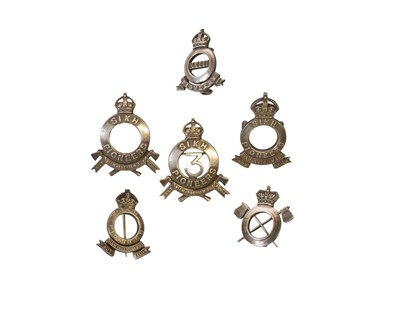 Lot 74 - Six Silver Indian Army Badges, comprising a...