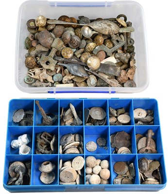 Lot 181 - Two Boxes of Metal Detecting Finds, including...