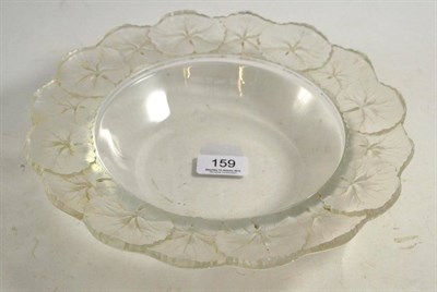 Lot 159 - A Lalique frosted and clear glass bowl moulded with leaves