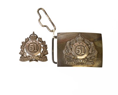 Lot 86 - An Officer's Silver Waist Belt Clasp to 51st...
