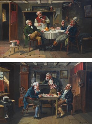 Lot 268 - Alexander Austen (1859-1924) Gentlemen playing...