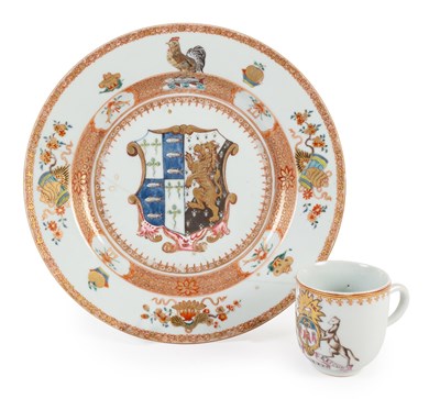 Lot 45 - A Chinese Porcelain Armorial Plate, circa 1724,...