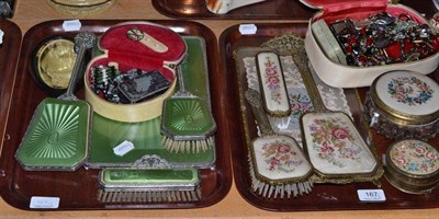 Lot 167 - Two dressing table sets and a quantity of costume jewellery