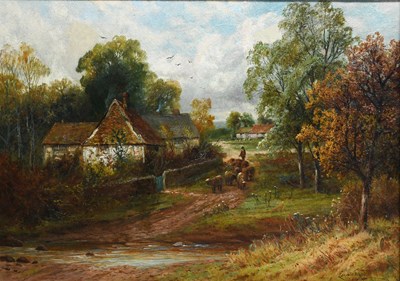 Lot 297 - Leopold Rivers (1852-1905) Shepherd herding...