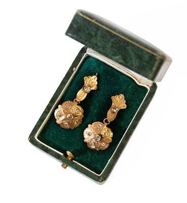 Lot 22 - A Pair of Colourless Stone Drop Earrings, a...