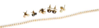 Lot 159 - A Cultured Pearl Necklace, comprising of...