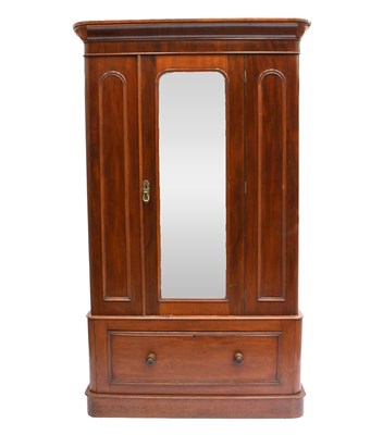 Lot 417 - A Victorian Mahogany Mirror Fronted Wardrobe,...