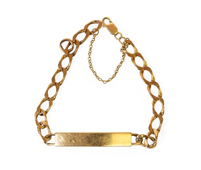 Lot 110 - A 9 Carat Gold Identity Bracelet, length 22cm