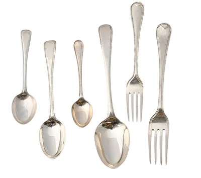 Lot 255 - A George III and Later Silver Table-Service,...