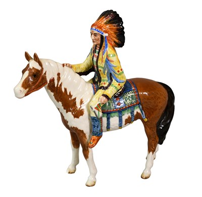 Lot 13 - Beswick Mounted Indian, model No. 1391,...