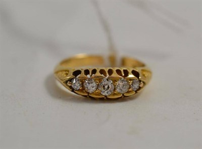 Lot 204 - An old cut diamond five stone ring