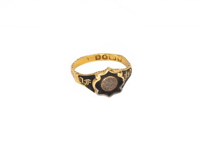 Lot 51 - An 18 Carat Gold Enamel and Hairwork Mourning...