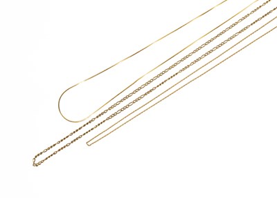Lot 13 - A 9 Carat Gold Figaro Link Chain, length 60cm;...