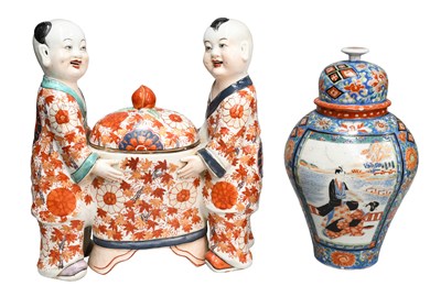 Lot 229 - A Japanese Imari Porcelain Jar and Cover,...