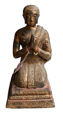 Lot 211 - A Thai Gilt-Metal Figure of Buddha, 17th...