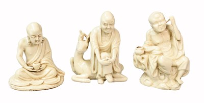 Lot 209 - Three Chinese Dehua Porcelain Blanc-de-Chine...