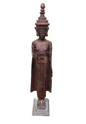 Lot 220 - A Polychrome and Parcelgilt Composite Statue...