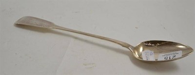 Lot 215 - Silver basting spoon, by John Walton/Wright, Newcastle