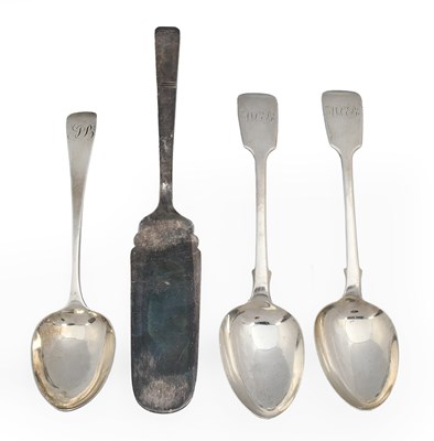 Lot 258 - Three George III or Victorian Silver Spoons,...