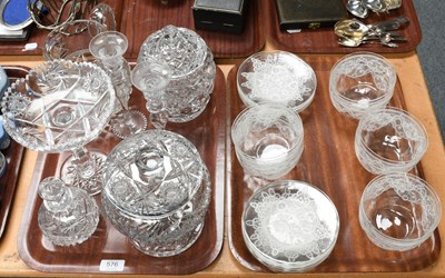 Lot 576 - Nine Glass Finger Bowls and Twelve Stands,...