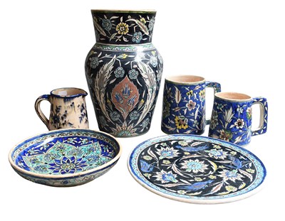 Lot 206 - Middle Eastern Pottery, including Iznic style...